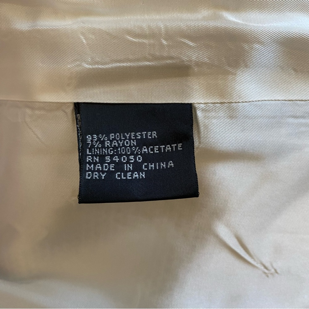 Anne Klein Women’s 2 Piece Suit Jacket & Skirt Cream with Black Flex Size 12 - Picture 8 of 13